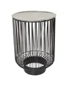 Peyton Lane Geometric Open Frame Wire Accent Table In Black