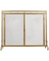 Peyton Lane Geometric Single Panel Fireplace Screen In Gold