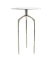 Peyton Lane Geometric Slim Textured Accent Table In Silver