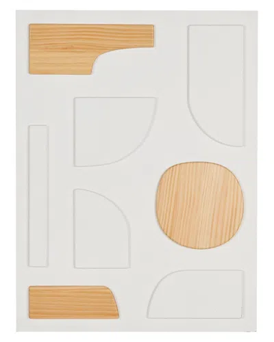 Peyton Lane Geometric Wood Dimensional Art Deco Shapes Home Wall Decor In White