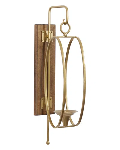 Peyton Lane Glam & Wood Wall Sconce In Gold