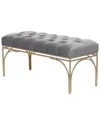 Peyton Lane Glam Bench In Grey