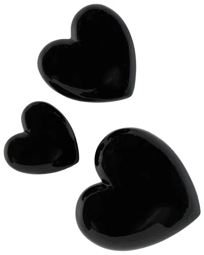 Peyton Lane Glam Ceramic Wall Decor Set In Black