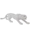 Peyton Lane Glam Leopard Polystone Sculpture With Carved Faceted Diamond  Exterior In Silver