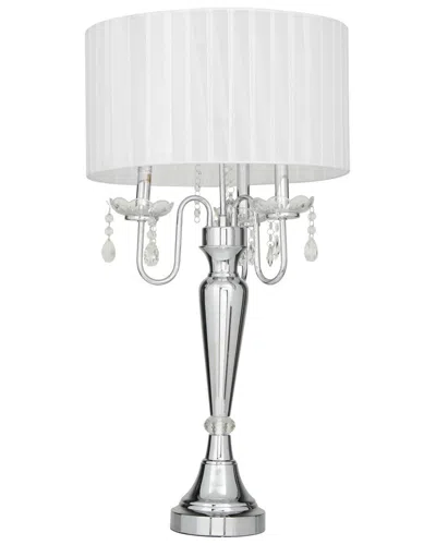 Peyton Lane Glam Metal Silver Table Lamp