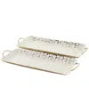 Peyton Lane Glam Metal Tray Set In Gold