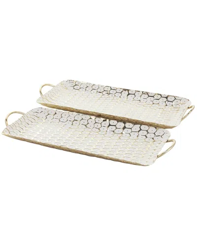 Peyton Lane Glam Metal Tray Set In Gold