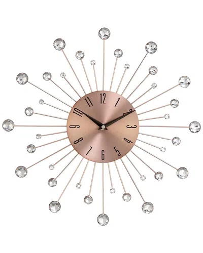 Peyton Lane Glam Metal Wall Clock In Gray