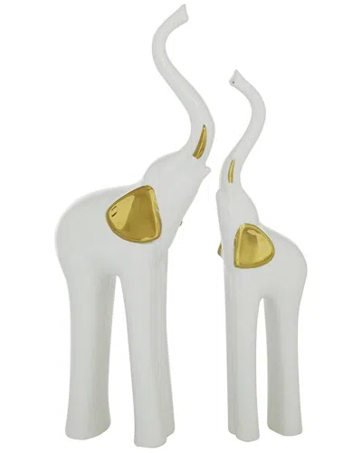 Peyton Lane Glam Porcelain Ceramic Sculpture Set In White