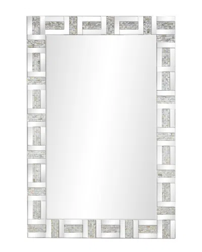 Peyton Lane Glam Rectangle Wood Wall Mirror In Silver