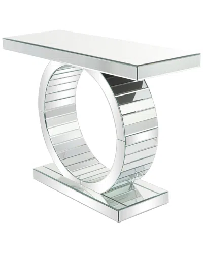 Peyton Lane Glam Silver Glass Console Table In Transparent