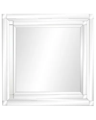 Peyton Lane Glam Square Glass Wall Mirror In Silver
