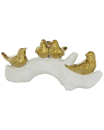 Peyton Lane Glam Style Porcelain Bird-inspired Sculpture In Gold