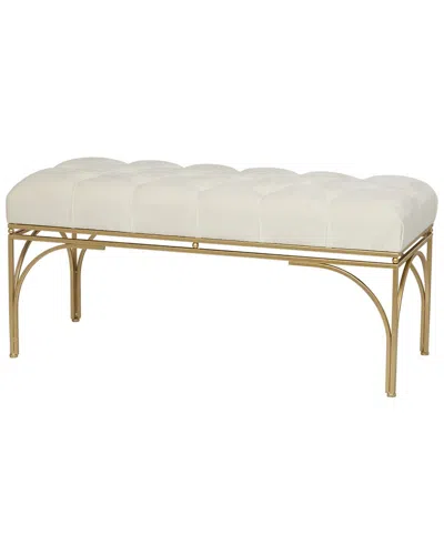Peyton Lane Glam Wood Bench In White