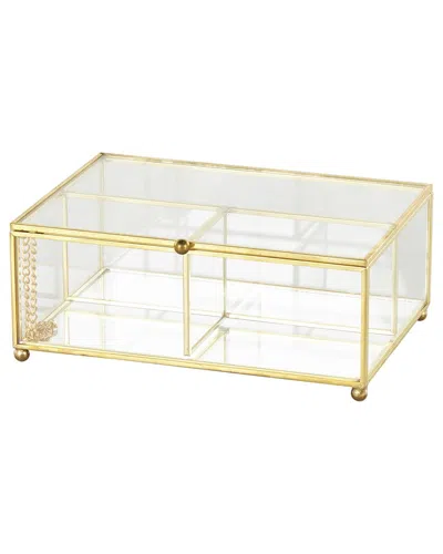 Peyton Lane Glass 3-slot Decorative Jewelry Box In Multi