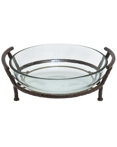 Peyton Lane Glass Bowl With Metal Stand