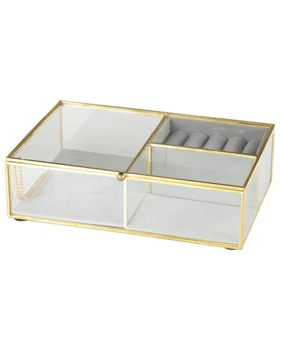 Peyton Lane Glass Decorative Jewelry Box In Gold
