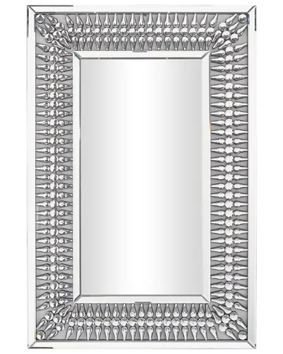 Peyton Lane Glass Wall Mirror With Crystal Details In Silver