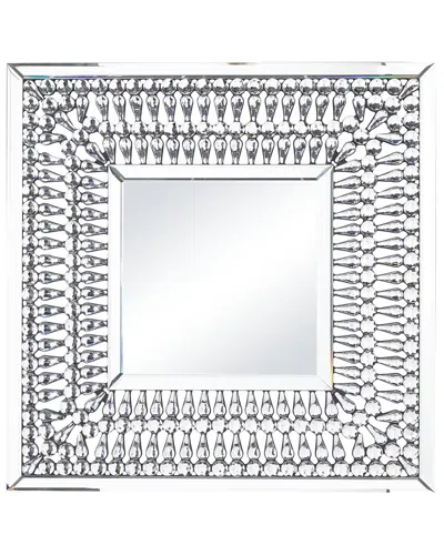 Peyton Lane Glass Wall Mirror With Crystal Embellishment In Silver