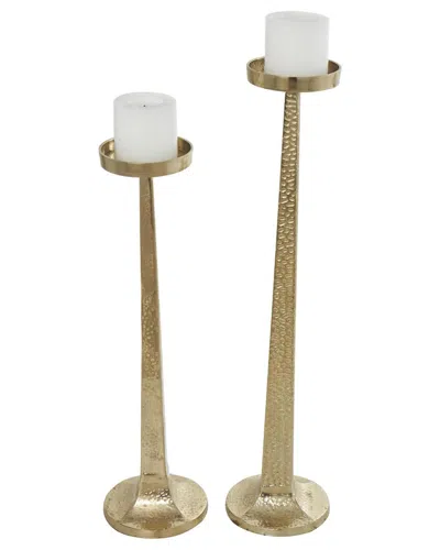 Peyton Lane Gold Aluminum Metal Tall Hammered Decorative Cand