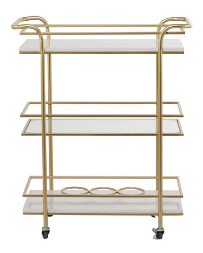 Peyton Lane Gold Glam Marble Bar Cart