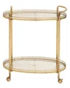 Peyton Lane Gold Iron And Glass Traditional Bar Cart In Gold