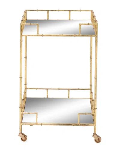 Peyton Lane Gold Iron Traditional Bar Cart