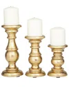 Peyton Lane Gold Mango Wood Turned Style Pillar Decorative Ca