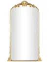 Peyton Lane Gold Metal Tall Ornate Arched Baroque Floor Mirror In Gold