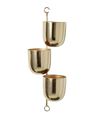Peyton Lane Gold Metal Indoor Outdoor Layered Wall Planter