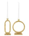 Peyton Lane Gold Metal Tapered Decorative Candle Holder With