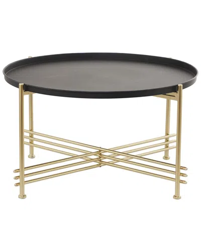 Peyton Lane Gold Modern Metal Coffee Table In Black