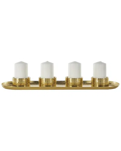 Peyton Lane Gold Stainless Steel Metal 4 Candle Decorative Ca