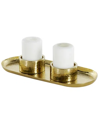 Peyton Lane Gold Stainless Steel Metal Hammered Decorative Ca