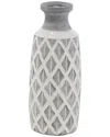 Peyton Lane Gray Ceramic Vase With Diamond Pattern In Gray