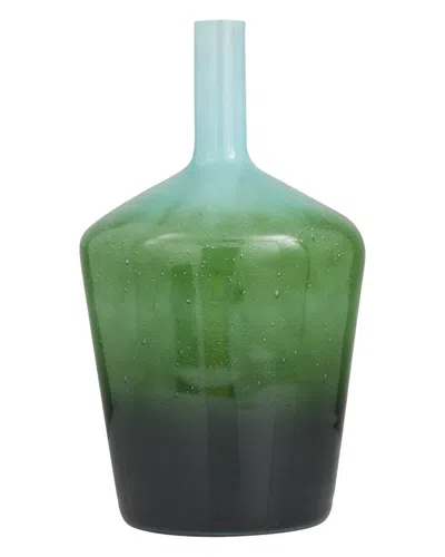 Peyton Lane Green Glass Ombre Vase