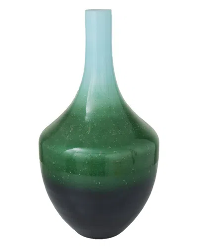 Peyton Lane Green Glass Ombre Vase