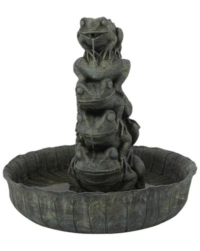 Peyton Lane Green Resin Rustic Fountain