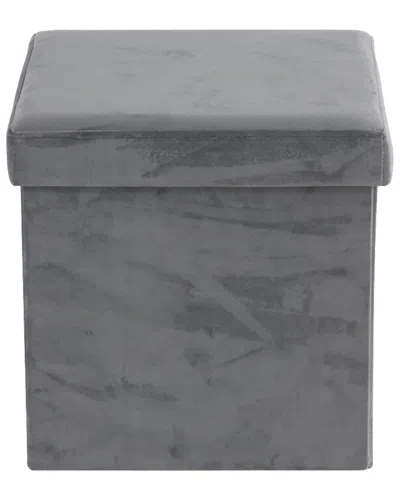 Peyton Lane Grey Fabric Modern Storage Stool