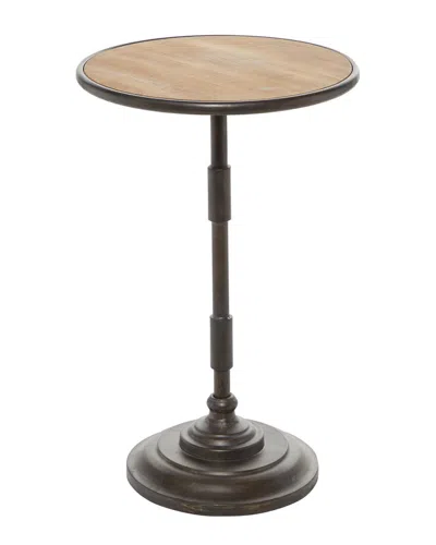 Peyton Lane Grey Industrial Wood Accent Table In Brown