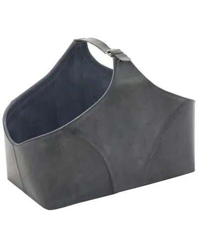 Peyton Lane Grey Leather Magazine Holder