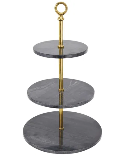 Peyton Lane Grey Marble Glam Tiered Server