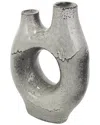 Peyton Lane Grey Paper Mache Abstract Circular Vase In Grey