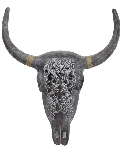 Peyton Lane Grey Resin Bohemian Skull Wall Decor
