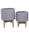 Peyton Lane Grey Set Of 2 Planter In Grey