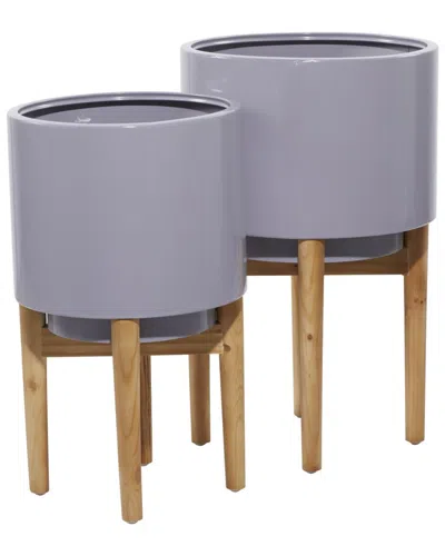 Peyton Lane Grey Set Of 2 Planters