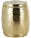 Peyton Lane Hammered Drum Accent Table With Grooves