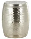 Peyton Lane Hammered Drum Accent Table With Grooves