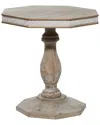 Peyton Lane Handmade Carved Accent Table In Brown