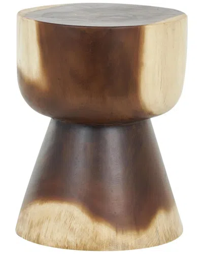 Peyton Lane Handmade Hourglass Accent Table With Natural Wood Grain In Brown